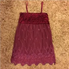 花柄レースチュニックワンピース