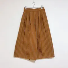 キューティーブロンド　ワイドパンツ　M ブラウン　ストライプ　ウエストゴム　春秋