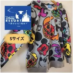 美品☆公式ディズニー　ユニセックス ミッキー スティッチ フルジップパーカー