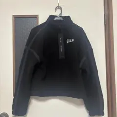 GAP ブラック フリースジャケット ハーフジップ