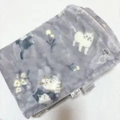 【美品/即購入OK】犬猫柄 紫色 ブランケット
