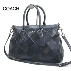 コーチ COACH ショルダーバッグ ネイビー レザー 2WAY 36698
