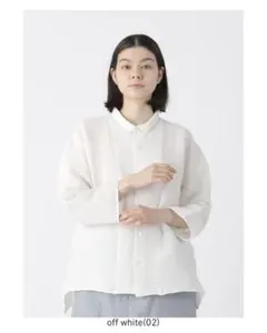 【美品】plantation yooryuuシャツ　オフホワイトのサムネイル