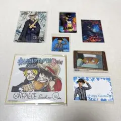 ワンピースタワー5周年原作描き下ろしミニサイン色紙ルフィ&サボ他サボセット非売品