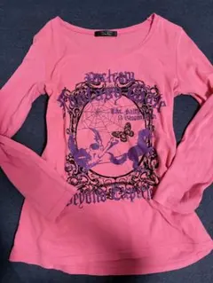 y2k✨️ 00s 当時物 スカル ユニコーン ラメ ロゴ ロンT パンク系