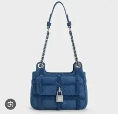 CHARLES & KEITH デニム チェーンショルダー ハンドバッグのサムネイル