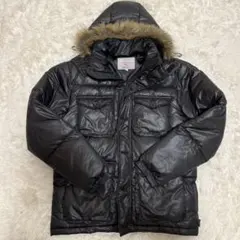 AVIREX ダウン　ファー付き　ブラック