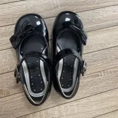 黒いリボン付きフォーマルシューズ　17センチ
