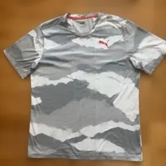 【PUMA】プーマ トレーニングウェア Tシャツ Mサイズ グレー カモフラ柄