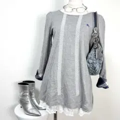 y2k❤️ BURBERRY BLUE LABEL チェック袖 ロゴチュニック