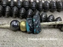 【2個セット】ターコイズ・ナゲットビーズ　トルコ石　天然石　ts179