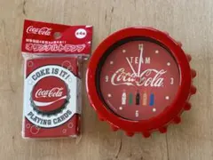 コカ・コーラ 置き時計 トランプ 2点セット