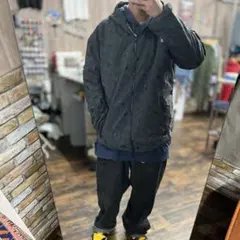 adidas フード付きナイロンジャケット ブラック 古着 XL オリジナルス