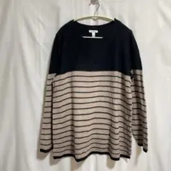 Croft&Barrow ボーダー長袖ニットセーター 1X大きいサイズ