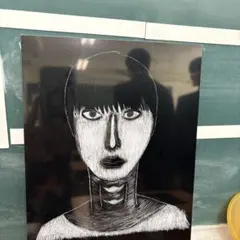 白黒線画肖像画