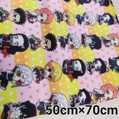 鬼滅の刃 全員集合　我妻善逸ベース 生地 50cm✕70cm