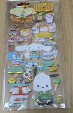 サンリオポムポムプリン　ポチャッコお着替えシール２枚セット　マシュマロシール