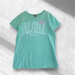 ISLAND GIRL ALOHA Tシャツ L ミント ハワイ ハイビスカスのサムネイル