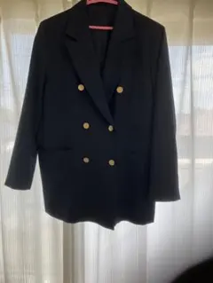 GU ネイビー ダブルブレスト ブレザー XL