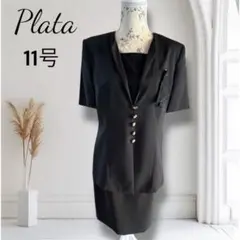plata セットアップ 礼服 スーツ フォーマル Vネック 黒 レトロ