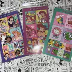 ディズニー　プリンセス　シール3枚セット