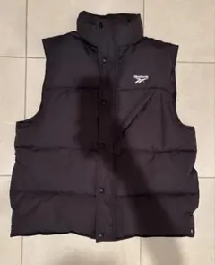 90’s Reebok 中綿極厚　ダウンベスト ブラック 収納フード付き L