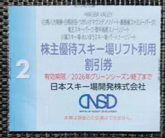 日本駐車場開発　株主優待 　リフト利用を含むスキー場 アクティビティ割引券１枚