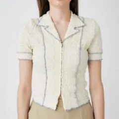 moussy BICOLOR LINE ZIP BLOUSE