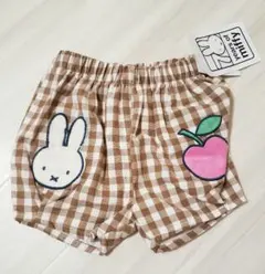 バースデイ☆新品未使用　miffyチェック柄ショートパンツ　80サイズ