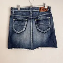 美品】Lee リー　デニムミニスカート　sサイズ　ダメージ　コットン　ミニのサムネイル