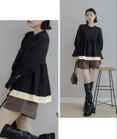 ペプラムニット ニット