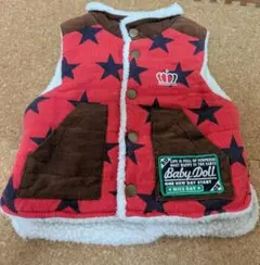 BabyDoll　星柄　裏ボア　ベスト　100