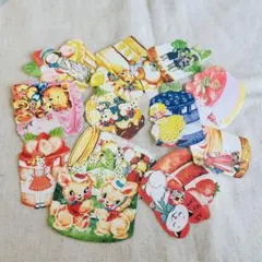 コラージュ　スイーツ　　手帳　ノート　デコ　素材　おすそ分け　カラフル　レトロ