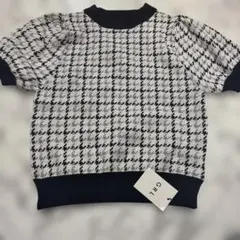 GRL 千鳥格子柄 半袖ニット Lサイズ