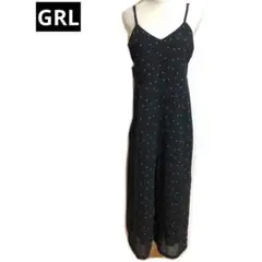 GRL（グレイル）キャミオールインワン　サロンペット　ドット柄　シアー素材　M