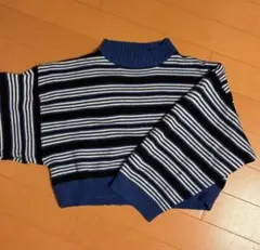 MISS J 青黒ストライプ ハイネックニットのサムネイル