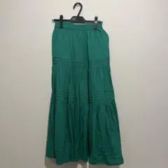 ティアードロングスカート グリーン