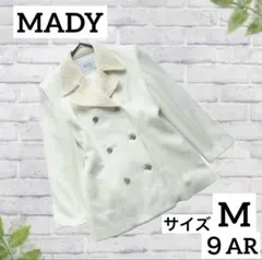 マディ　ピーコート　アイボリー　Ｍ　ダブルブレスト　裏地付き　日本製　毛