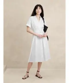 H*l様 4312 未使用 バナナリパブリック リネンブレンド ミディシャツワン