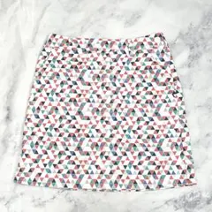 23区GOLF 総柄 スカート ゴルフウェア 幾何学柄 ストレッチ S相当