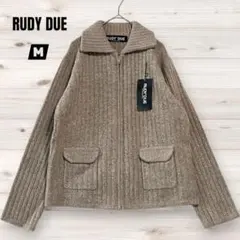 【RUDY DUE 】ジップアップ ニット カーディガン ベージュ M 訳あり