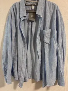 新品未使用！　ZARA リネンブレンド　ストライプシャツのサムネイル