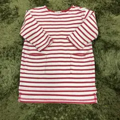 branshes 長袖カットソー 100cm 赤白ストライプ