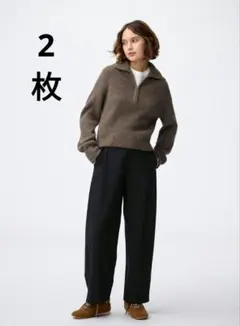 GUブラッシュドワイドテーパードパンツ Q　М　2枚