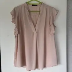 INGNI フリル袖 Vネック ピンクシャツ