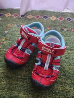 DOUBLE.B メッシュサンダル レッド/ブルー　17cm ダブルB