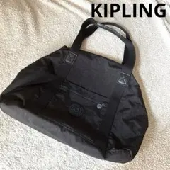 【KIPLING】A4 大容量　軽量　黒　ボストンバッグ　　ナイロン　シンプル