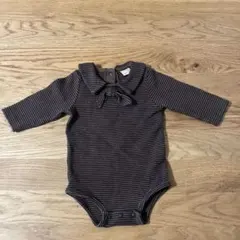 プティマイン　アソート柄ロンパース　モカ茶　70cm