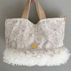 インド刺繍生地　トートバッグ　試作品