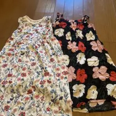 キッズ ノースリーブワンピース 2点セット 130cm 花柄のサムネイル